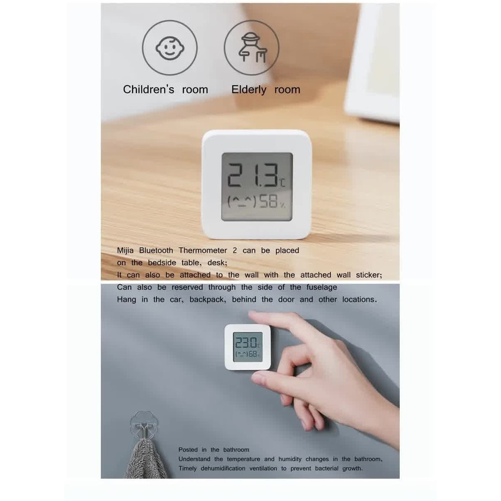 XIAOMI MIJIA Bluetooth 4.2 Hygrometer 2nd Generation - LYWSD03MMC - Pengukur Humiditas Ruangan