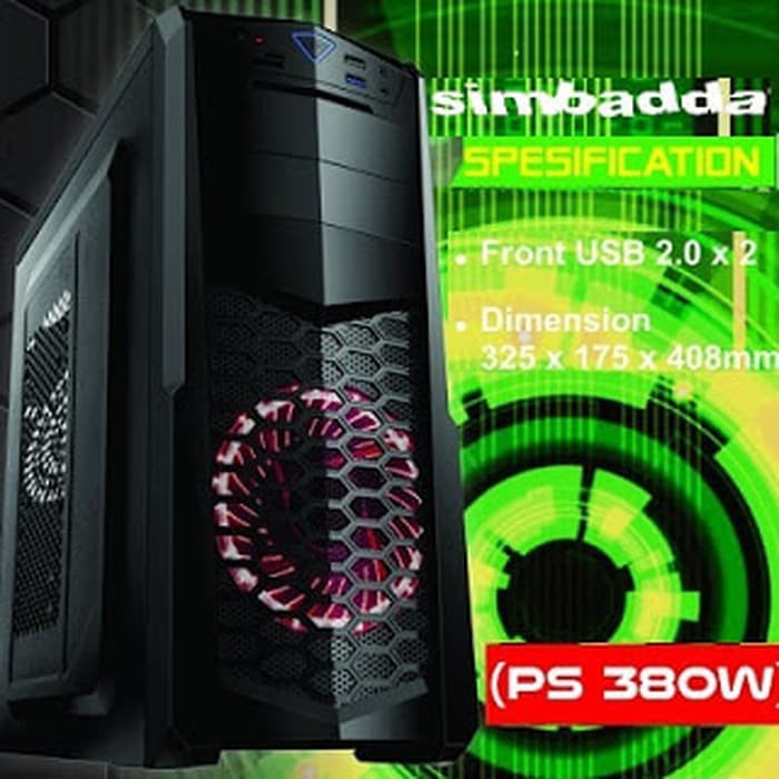 Casing Simbada SimV 3128 + 380w PSU Rakit pc