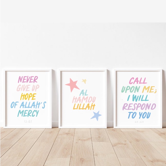 Wall Decor Hiasan Dinding Kata Islami Motivasi Quote Kamar Anak Perempuan Laki Laki Minimalis