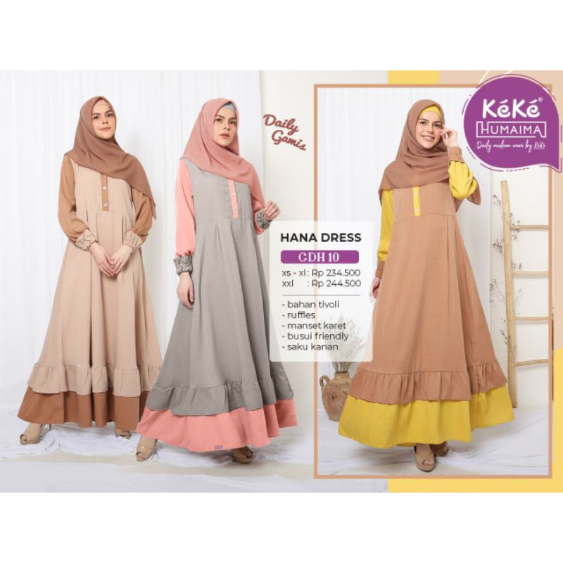 Gamis Dewasa Keke Humaima ~ Hana Dress GDH 10 ~