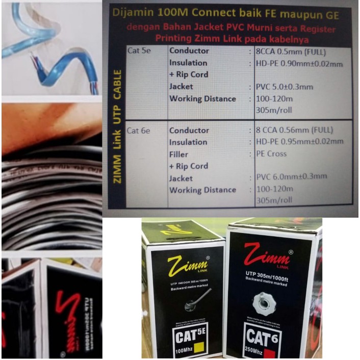 Kabel Utp Cat 6 Zimm Link