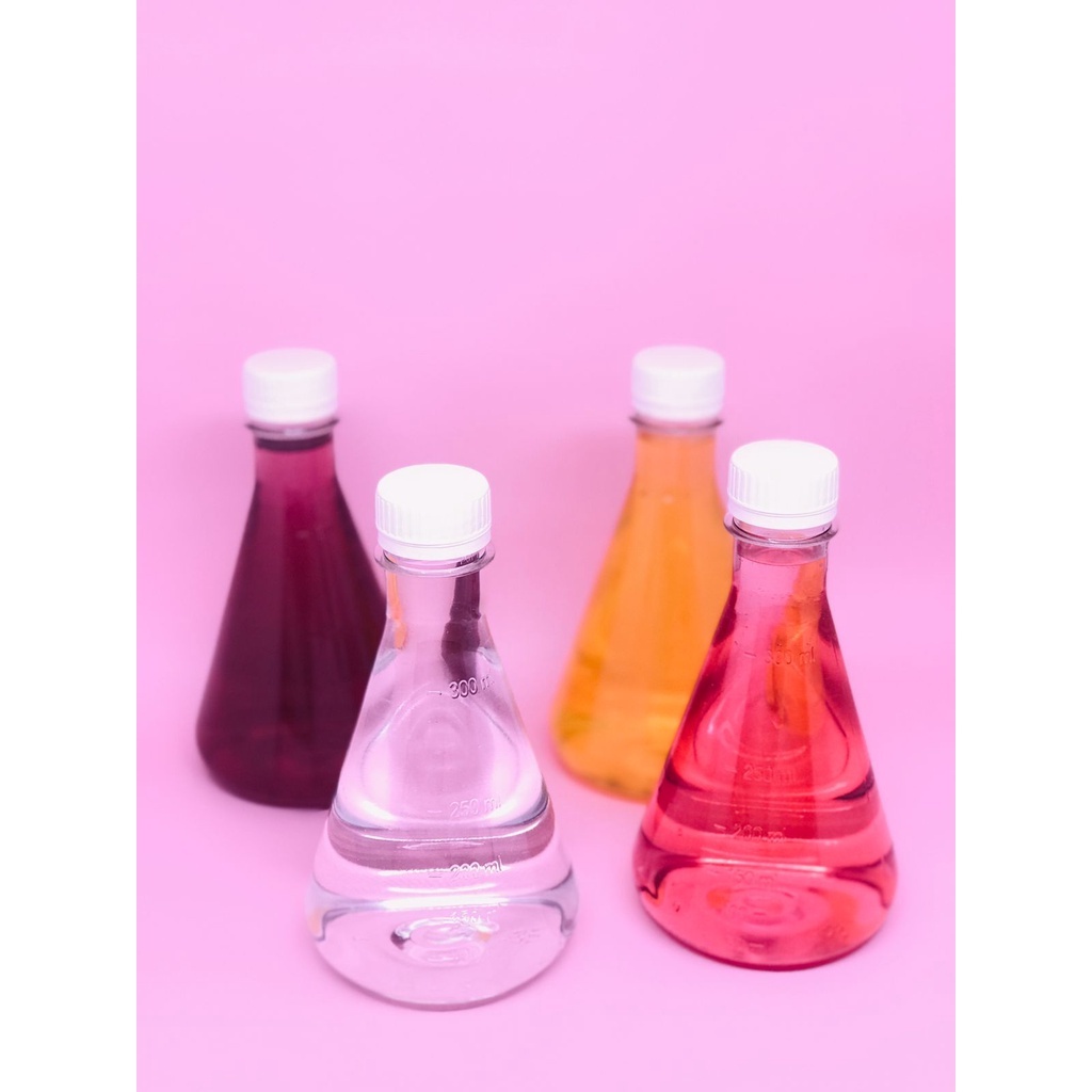 BOTOL PLASTIK 300ML PET LAB TUTUP SEGEL WARNA PUTIH