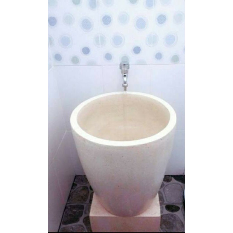 Bak Kamar Mandi Minimalis Handmade Terazzo T70cm