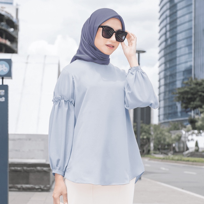 Femme Outfit - Lily Blouse (Blouse wanita)-BABY BLUE