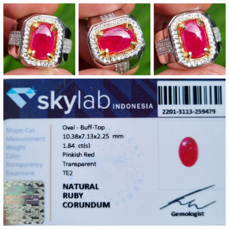 Natural Top Ruby Heat A Memo 1.84 crt