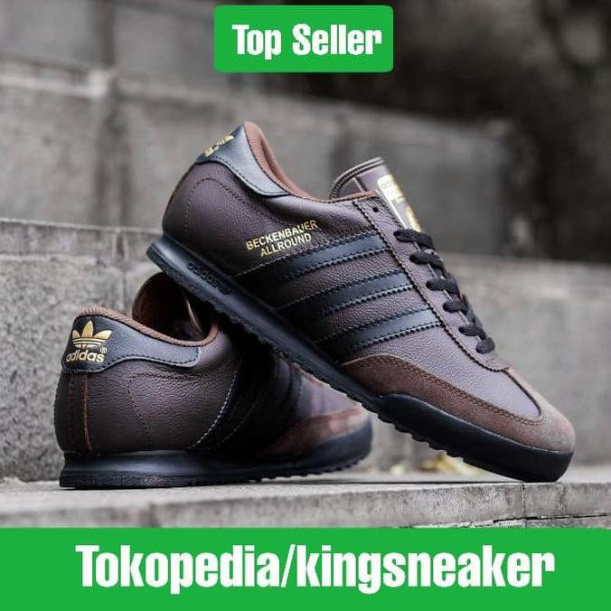 SEPATU PRIA ADIDAS BECKENBAUER BROWN TRAINERS BLACK ORIGINAL