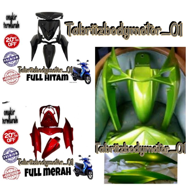 Yamaha Mio Soul lama/karbu cover Body halus full set mio soul karbu hitam,merah berkuality