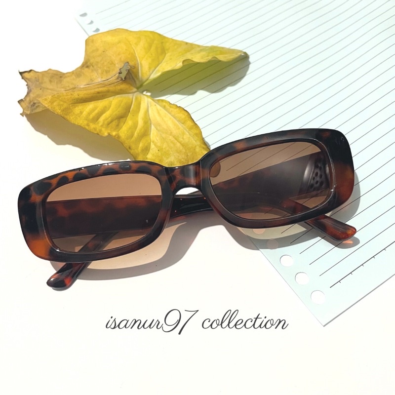 ISANUR97 - Kacamata Hitam Wanita Kacamata Leopard Hitam GentleMonster Kacamata Korea Anti UV-Leopard