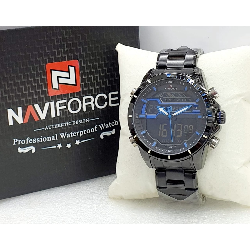 JAM TANGAN PRIA TERBARU NAVIFORCE-9133 ORIGINAL DUALTIME UK 5CM