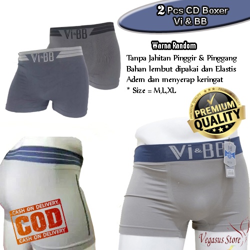 Boxer 3Pcs Lebih Murah Celana Dalam Boxer Pria Import Premium Vi&amp;BB Size M,L,XL,XXL CD Boxer Murah-Vegasus Store(COD)