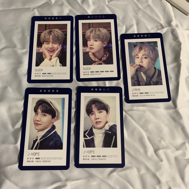 BTS Muster 5TH Message Card Suga Jimin Jhope