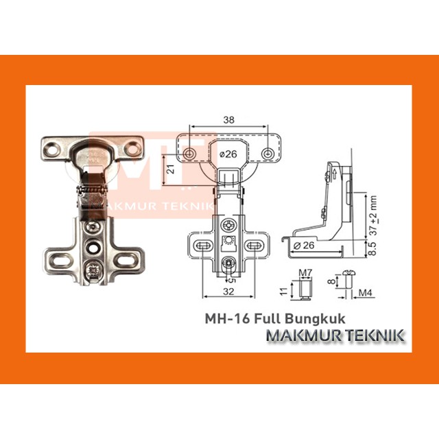 Engsel Sendok Mini Huben MH