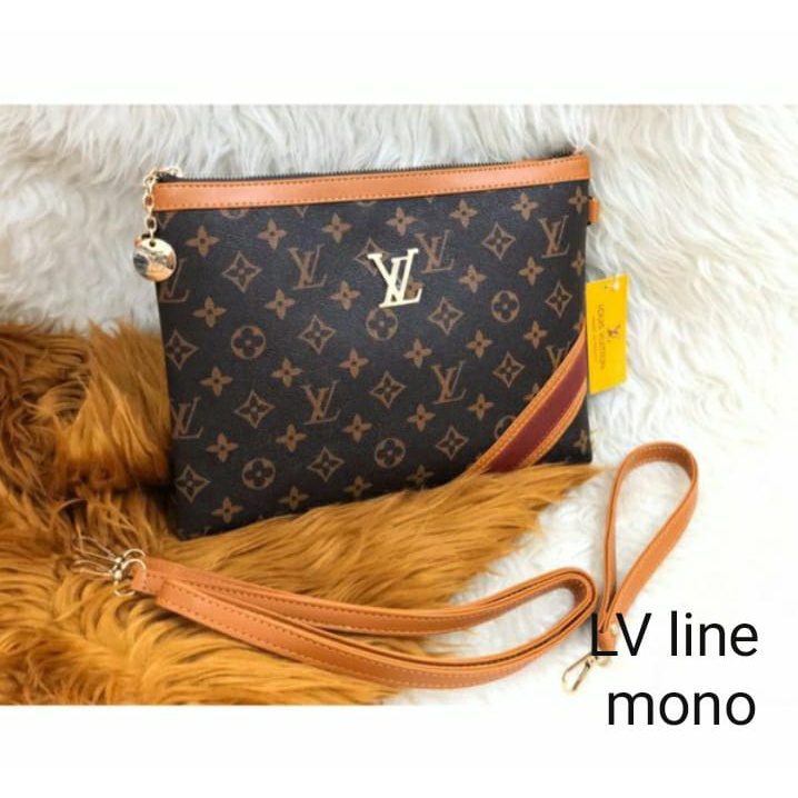 Tas Tangan Wanita SALE Batam LV LINE Super Premium batam wanita STRIP DOULE STRAP Murah Hadiah Promo
