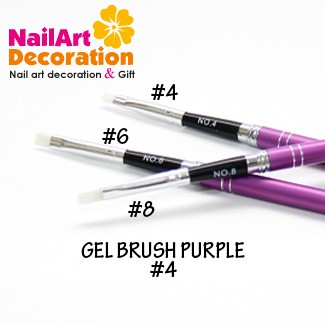 GEL BRUSH PURPLE UV GEL BRUSH KUAS KUKU EXTENSION