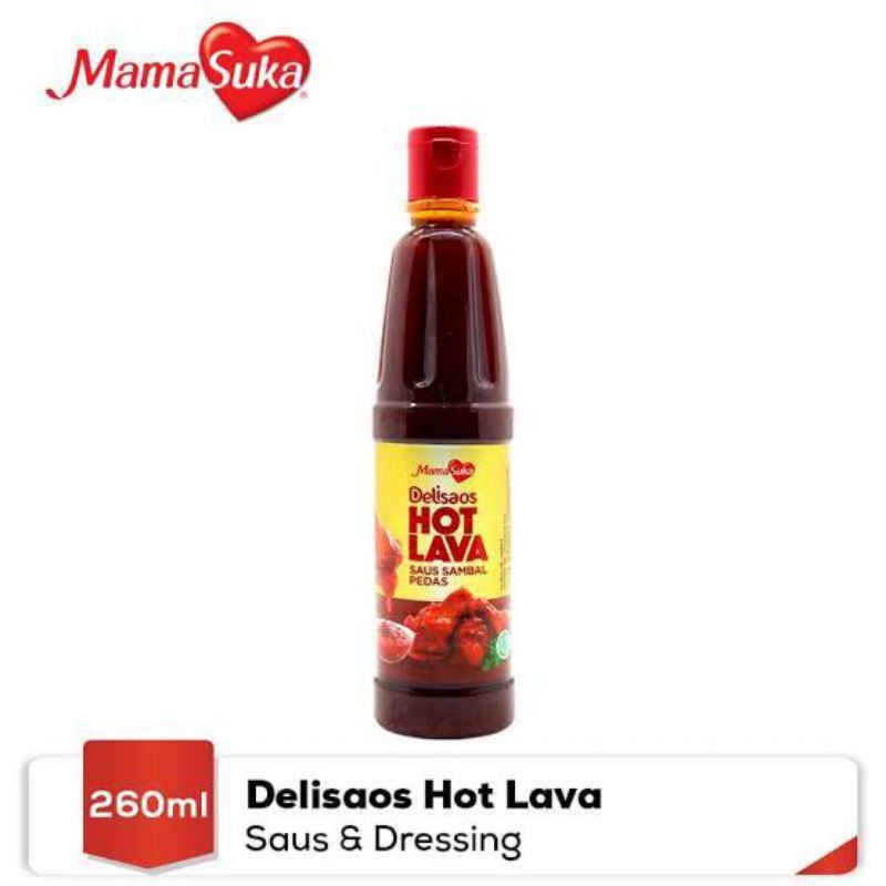 

Mamasuka Delisaos Hot Lava 260ml / Saus Sambal Pedas / Mama Suka
