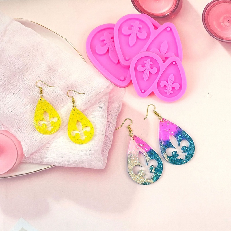 Siy 1 / 3pcs Cetakan Resin Bahan Silikon Untuk Membuat Perhiasan Anting DIY