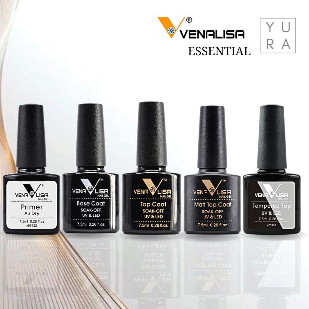 Venalisa Primer, Base Coat, Top Coat, Top Tempered, Top Matte 7,5 ml UV LED Kutek Gel Polish