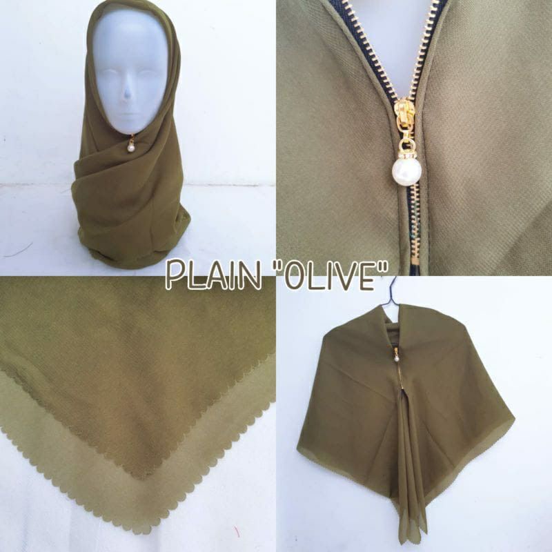 HIJAB ZIPPER POLOS JILBAB RESLETTING ZIPER BELLA SQUARE JILBAB SEGI EMPAT HIJAB INSTAN-3