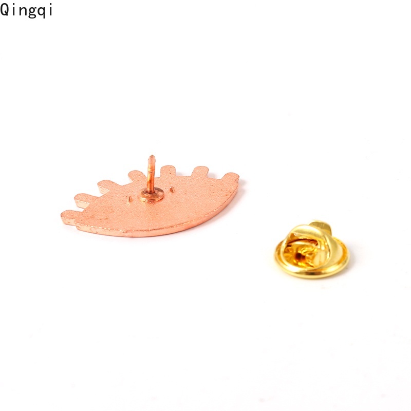Bros Pin Enamel Bentuk Kartun Mata Matahari Terbenam Bahan Metal Untuk Hadiah