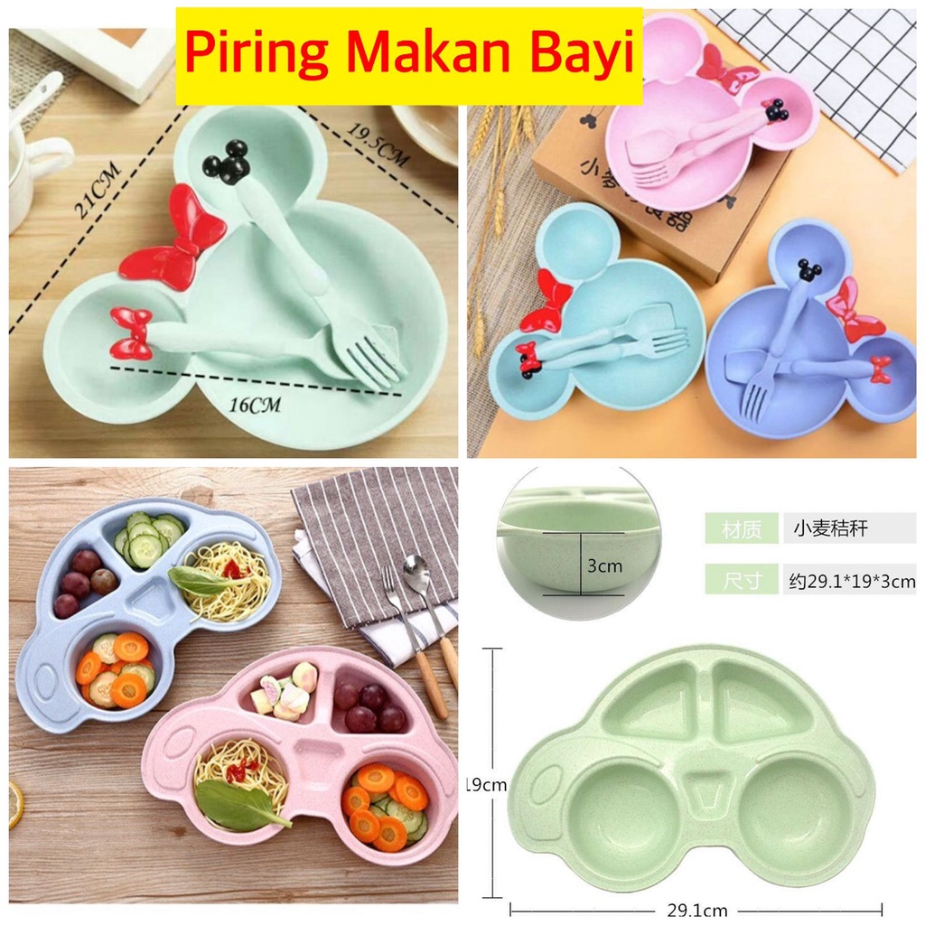 Mangkok set Mickey piring makan set sendok mangkuk mickey PIRING MAKAN BAYI MICKEY PIRING MAKAN ANAK MANGKOK MAKAN ANAK TEMPAT MAKAN BAYI  Piring Makan Anak Set Karakter Mickey minnie mouse bayi / Piring Kartun Mickey minnie