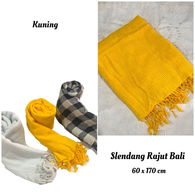 slendang rajut bali | slempot bali | slendang murah | selendang rajut-Kuning