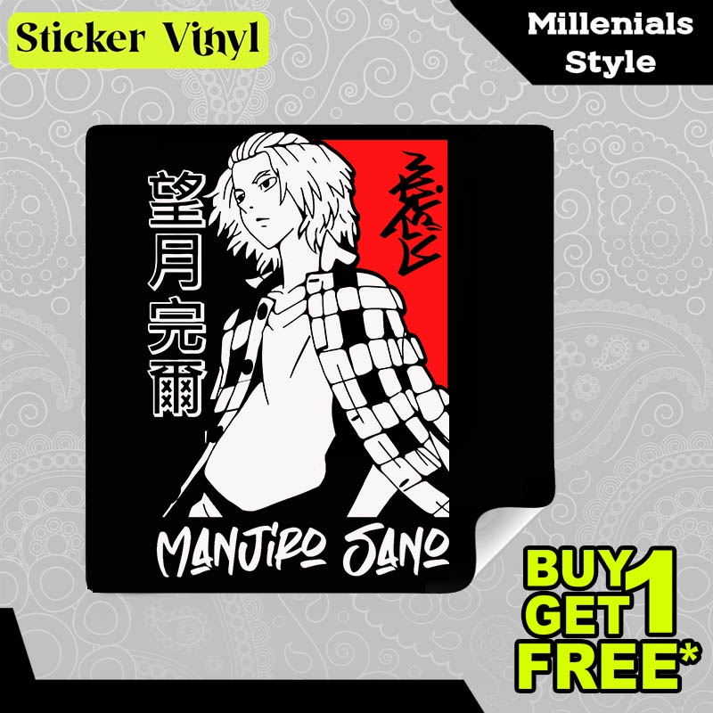 Stiker Sticker Sano Manjiro Mikey Tokyo Revengers Karakter Anime Jepang Aesthetic Bahan Vinyl Satuan Anti Air