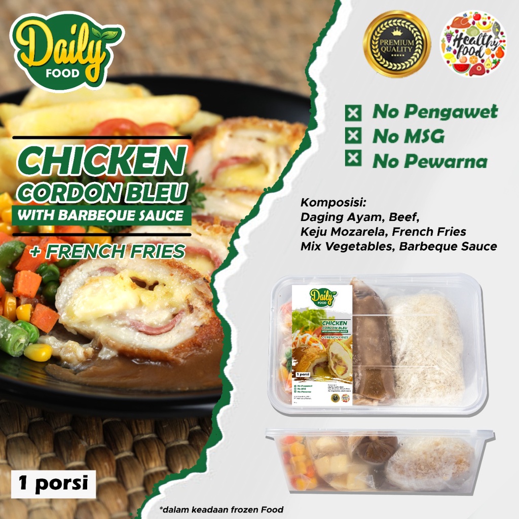 PAKET DAGING AYAM CHICKEN CORDON BLEU FROZEN DAILY FOOD MAKANAN BEKU