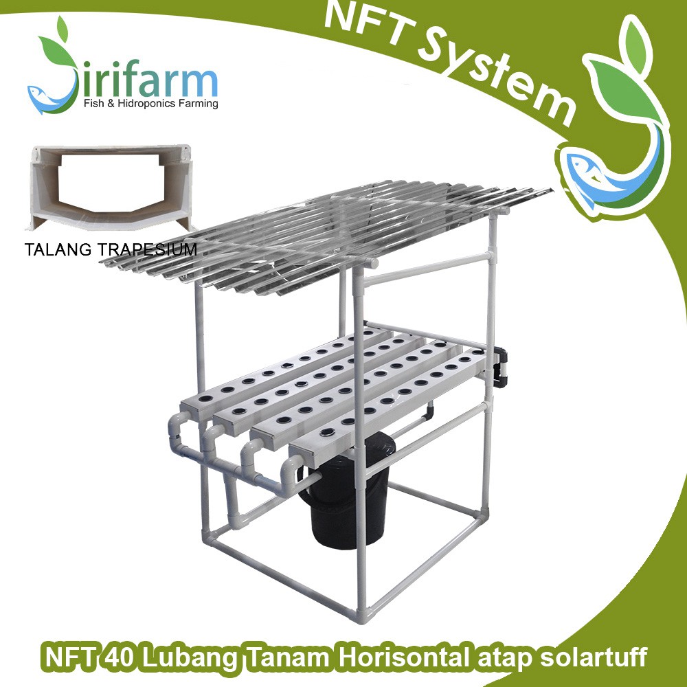 Starterkit NFT 40 LT Horisontal Atap Solartuf Talang Trapesium