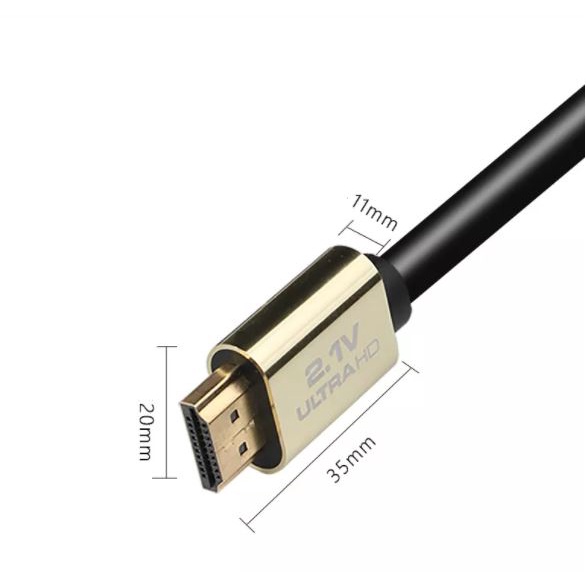 Cable hdmi 2.1 NB 3 meter m-m gold 8k 4k 144hz UHD 48Gbps hdr eARC dolby ethernet - Kabel hdtv 19 pin 3m male