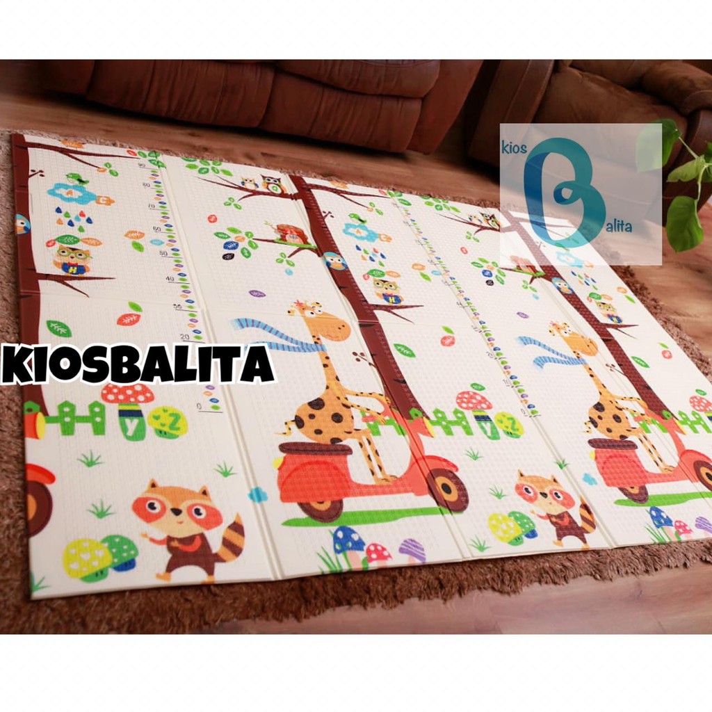 JUMBO  180X200 FREE TAS PACKING!! PLAYMAT LIPAT BABY KARPET ANAK ANTI BAKTERI 2 MOTIF BOLAK BALIK TIKAR KESEHATAN
