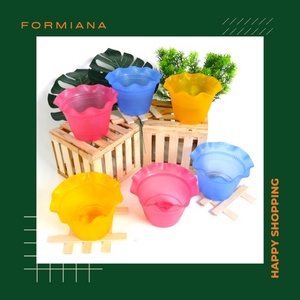 FM - 6 pcs Mercury Pot Bunga Cantik Plastik 13cm - Random Colour / pot bunga mini / isi 6pcs/pot plastik