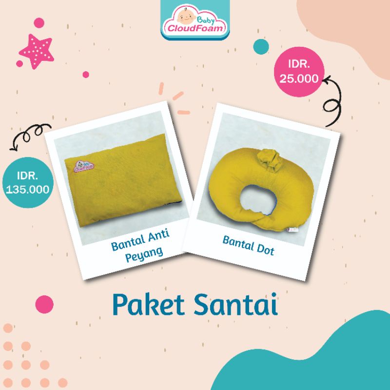 PAKET SANTAI BABYCLOUDFOAM DAN BANTAL DOT 100% ORI