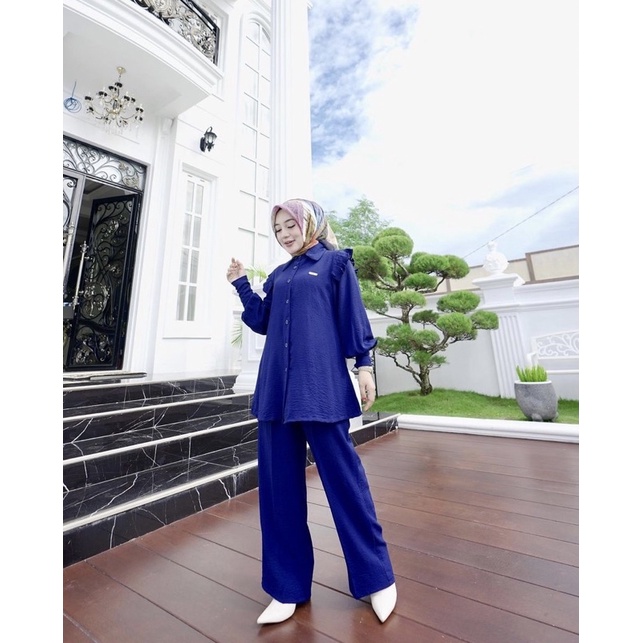 Emmy One Set Ruffle / Baju Setelan Wanita Import