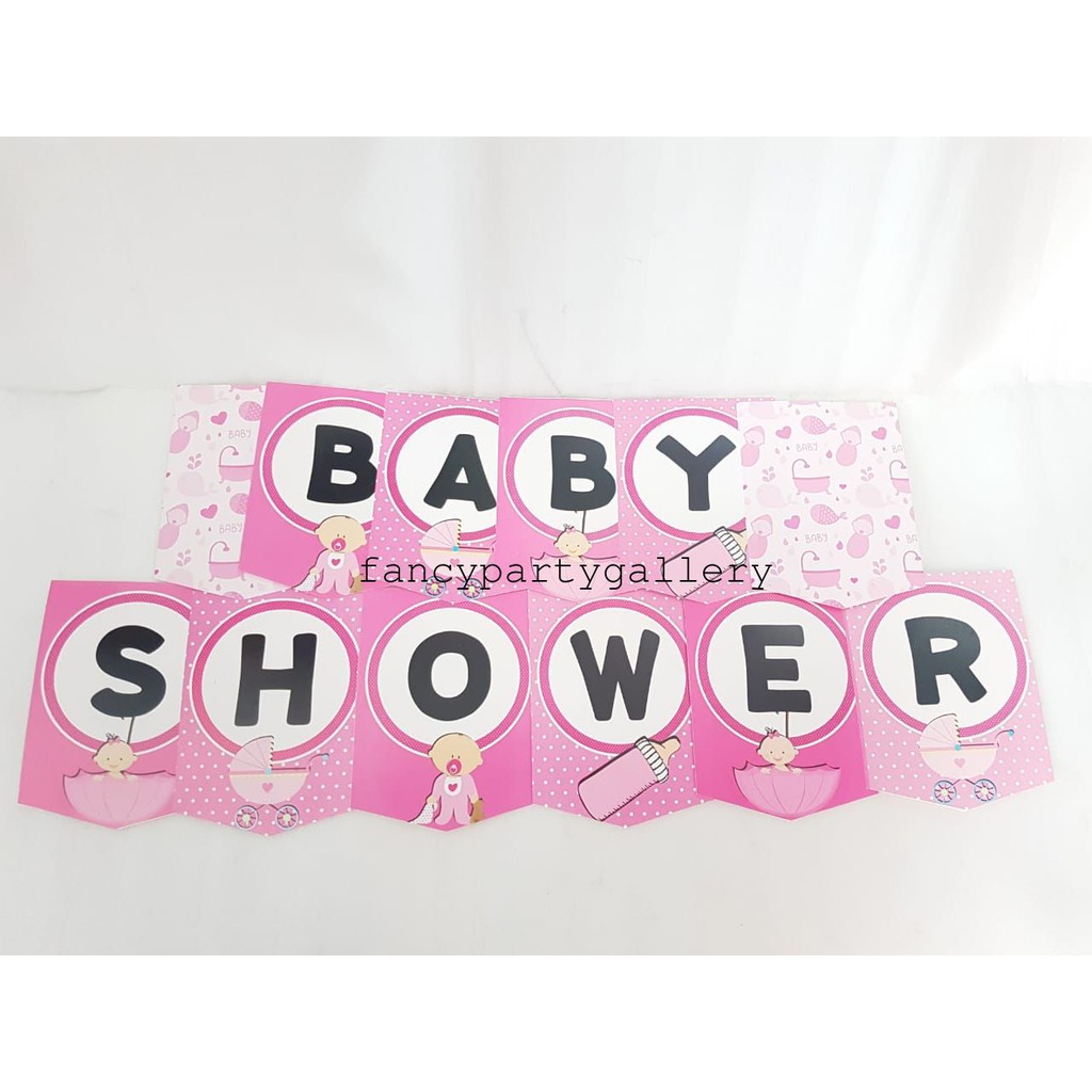 Banner Baby Shower Baby Shower Banner Bunting Flag Baby Shower Shopee Indonesia