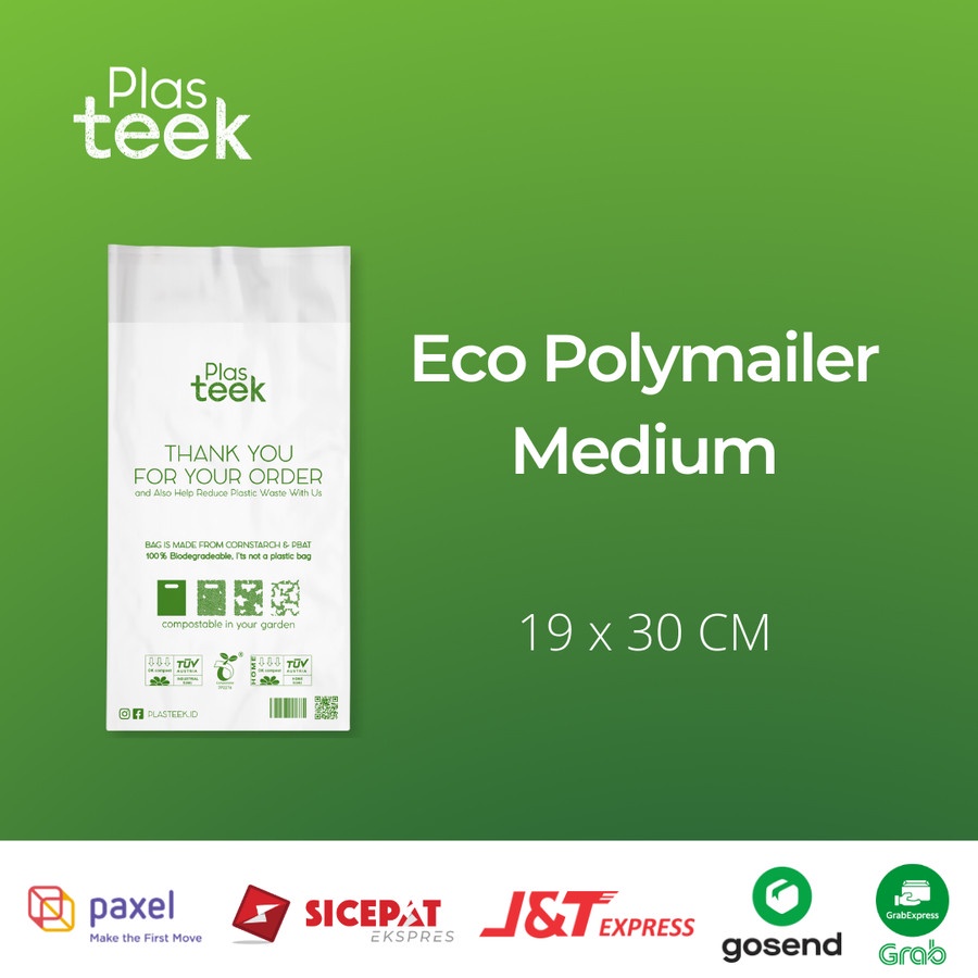 

High Quality Polymailer Ramah Lingkungan Uk. 19x30 cm Plastik Organik