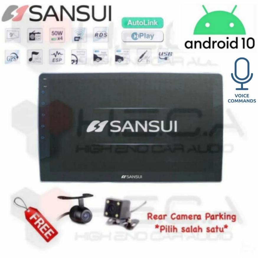 SANSUI SA-5200i Android 9 inch Universal Full Glass Head Unit Tape Double din Tv Audio Mobil & CAM