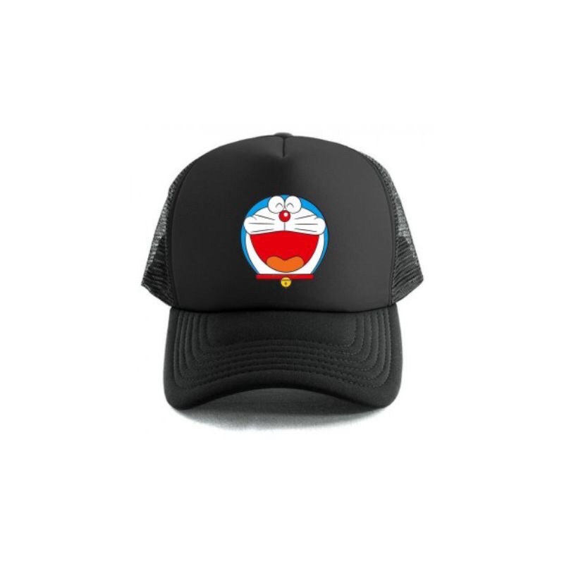 COD Trucker Hat Custom Doraemon Face - Hitam