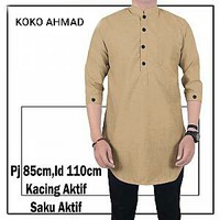[KOKO AHMAD COKSU SC] baju koko pria katun coklat susu
