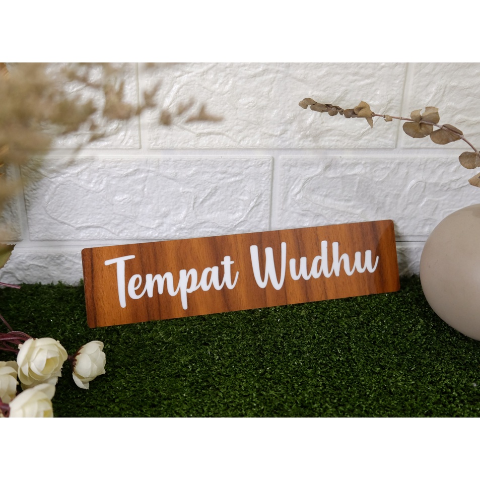 Sign Board Tempat Wudhu Mushola Papan Akrilik Penanda Ruangan