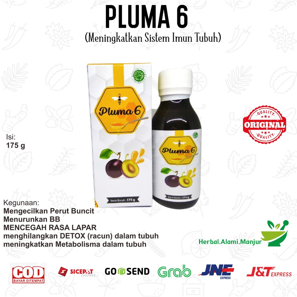 Herbal Madu Pelangsing Penurun Berat Badan Perut Alami Cepat Ampuh Diet Detox Obat Pluma6 Bpom Busui