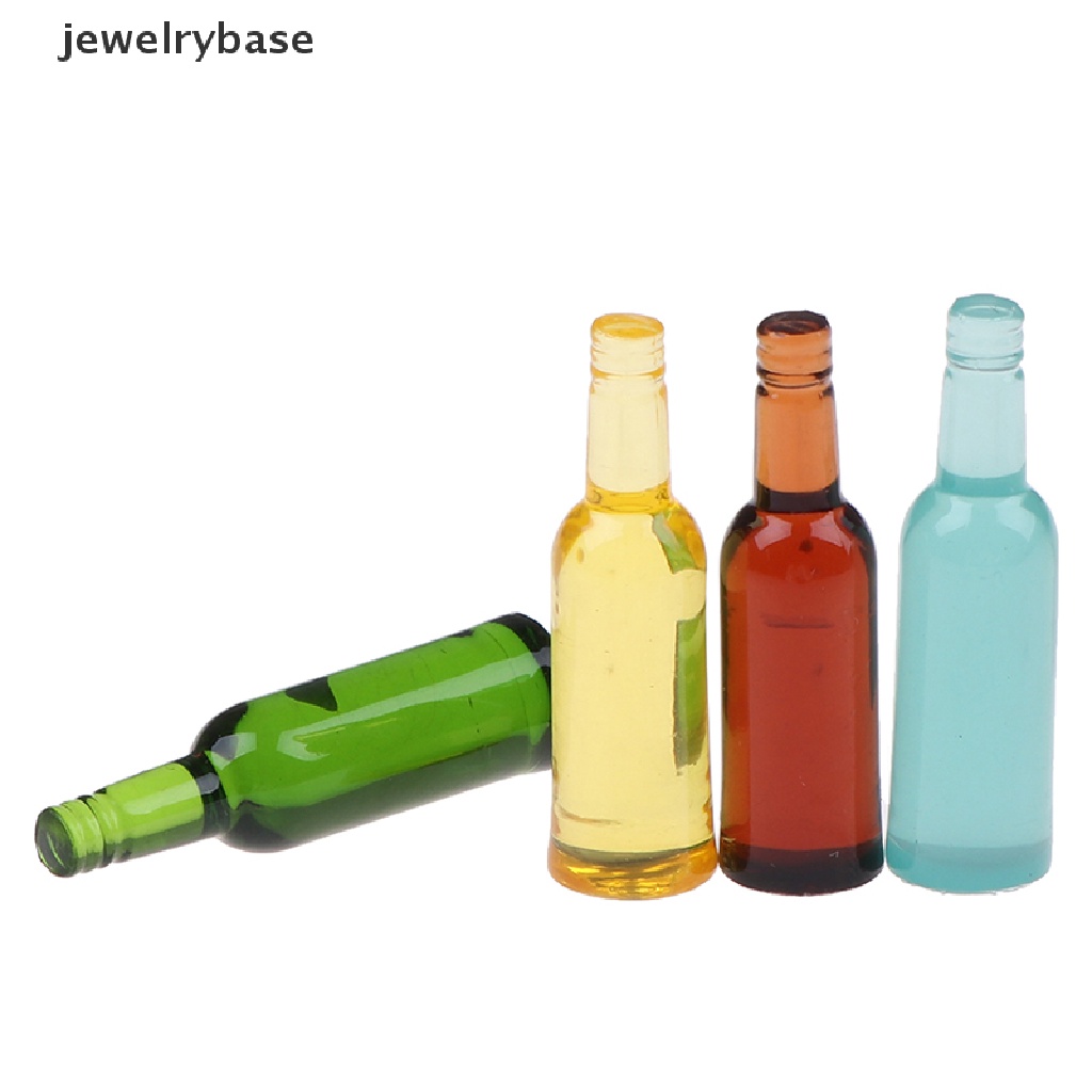 Base 6Pcs Miniatur Botol Wine / Bir Aksesoris Dapur Rumah Boneka 1: 12