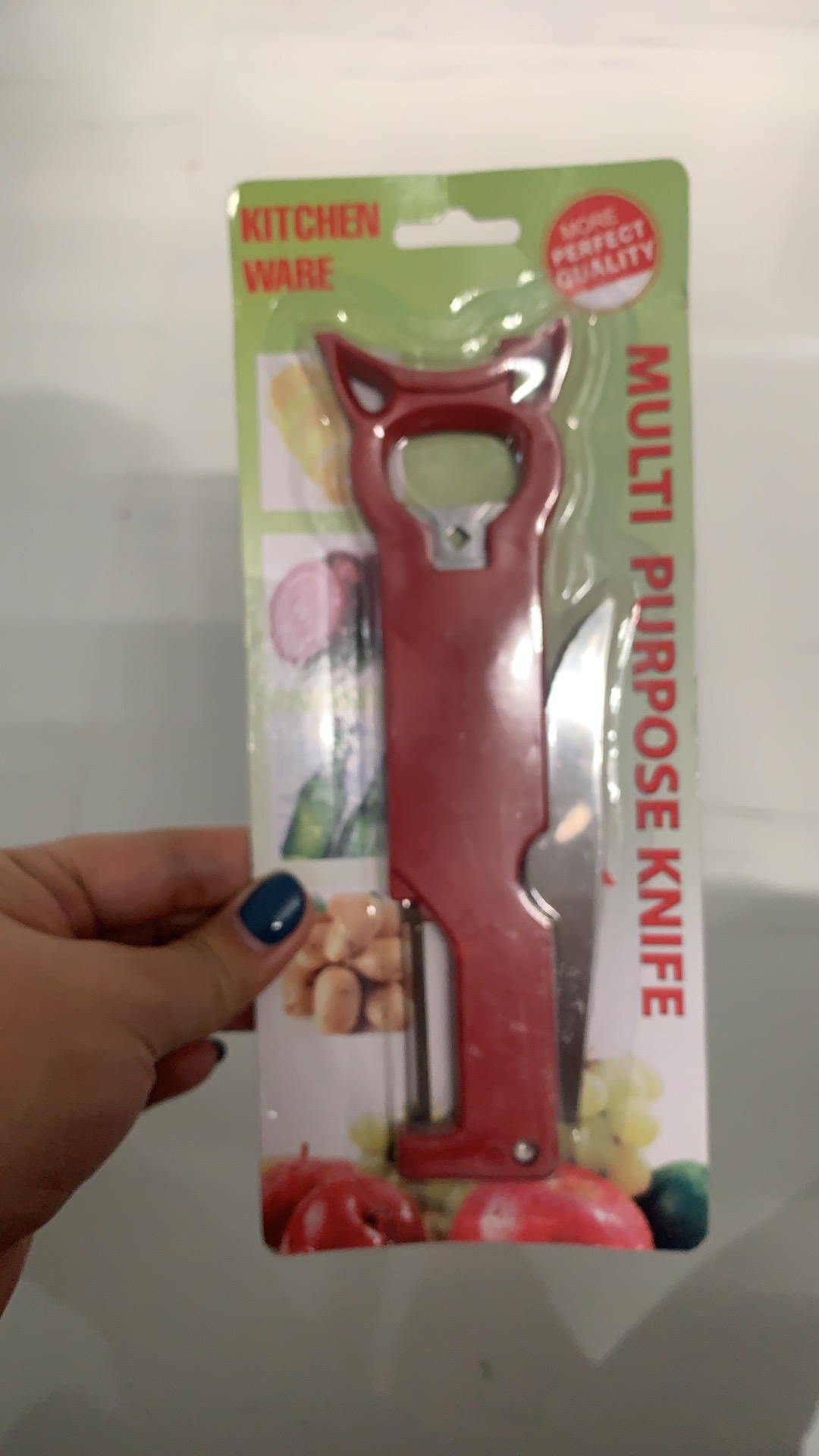 Multi Purpose Knife Pisau Dapur 4in1 Potong Kupas Buka Botol / Kupasan Serbaguna Multifungsi 4 In 1