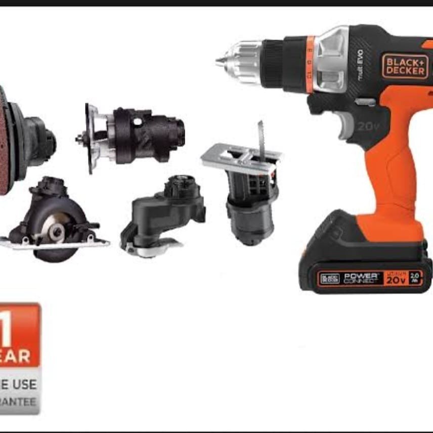 Bor Cordless multifungsi Black+Decker Multi Evo6 Heads Kit EVO185K6-B1