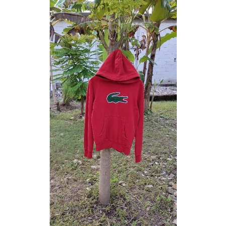 Hoodie lacoste big logo red (ORI)