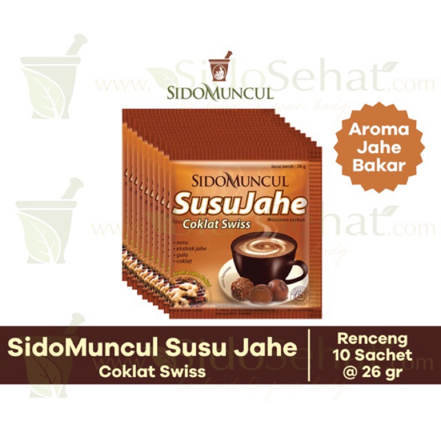 

Susu Jahe Coklat Swiss SidoMuncul (Renceng isi 10 sachet)