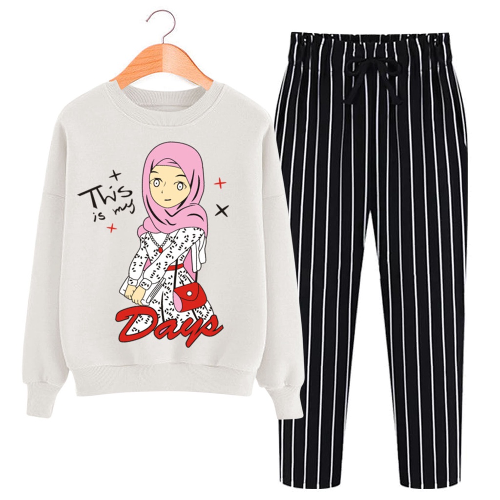 BESS - Baju Setelan Wanita Murah / Setelan Sweater + Celana Jogger - HIJAB DAY