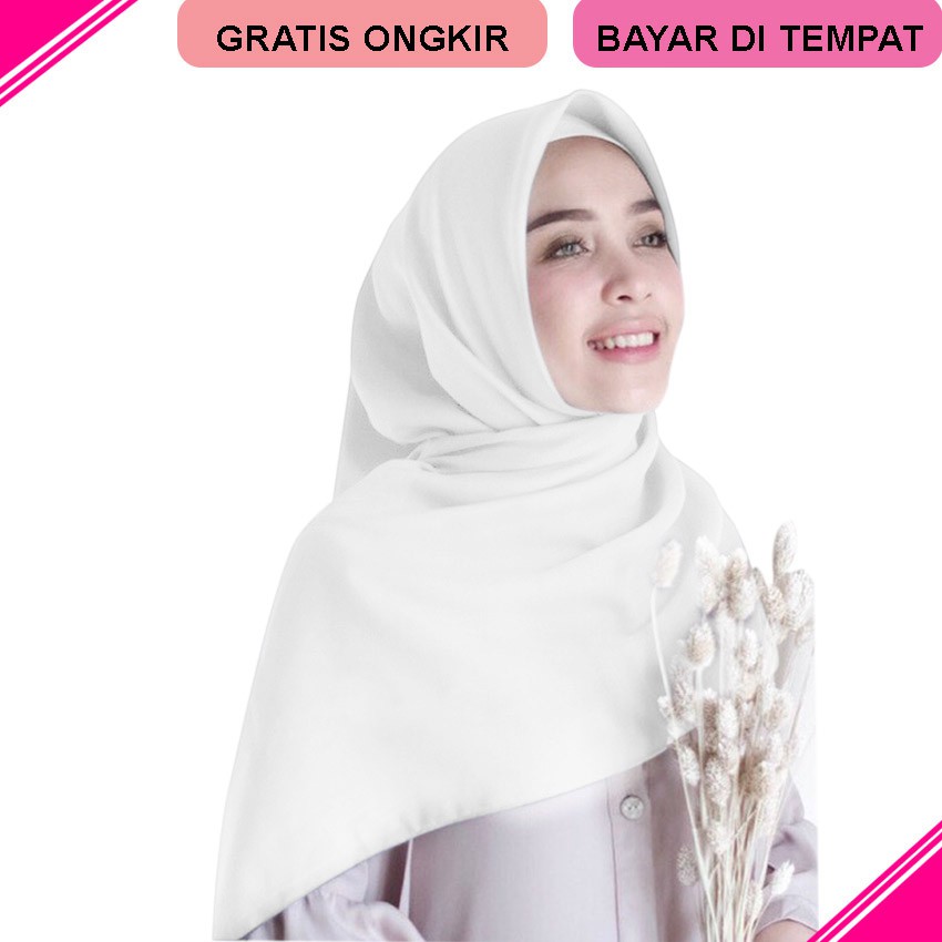 Jilbab Voal Polos Putih / Jilbab Voal Segi Empat / Jilbab Voal Anti AIr / Jilbab Voal Umama