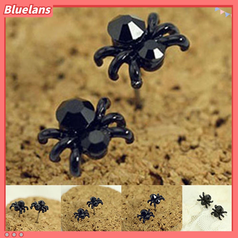 Bluelans Women Fashion Gifts Cute Jewelry Black 3D Animal Mini Spider Stud Earrings