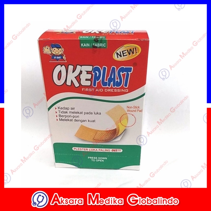 Plester Luka OKEPlast Box 100s Plester Elastic Plester Luka Okeplast #AMG