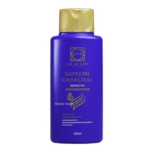 [COD] Lae Sa Luay Supreme Charchoal Suprame Shampoo Mencegah Rambut Rontok dan Rusak I BPOM 200ml Original